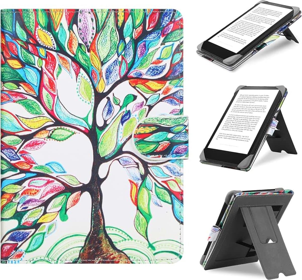 Universele beschermhoes voor 6,8 inch, 7 inch eReader compatibel Pocketbook/Tolino/Sony E-book Reader Kindle Paperwhite/Kobo Clara HD/Kobo Clara 2E, 6", 6,8", 7" beschermhoes met standaard