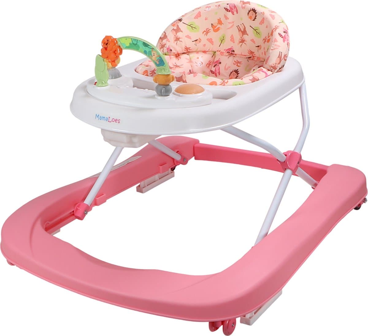 MamaLoes Loopstoel met Speelbord - Evi Roze - Loopstoeltje Baby - Meisje - Baby Walker met Wielen