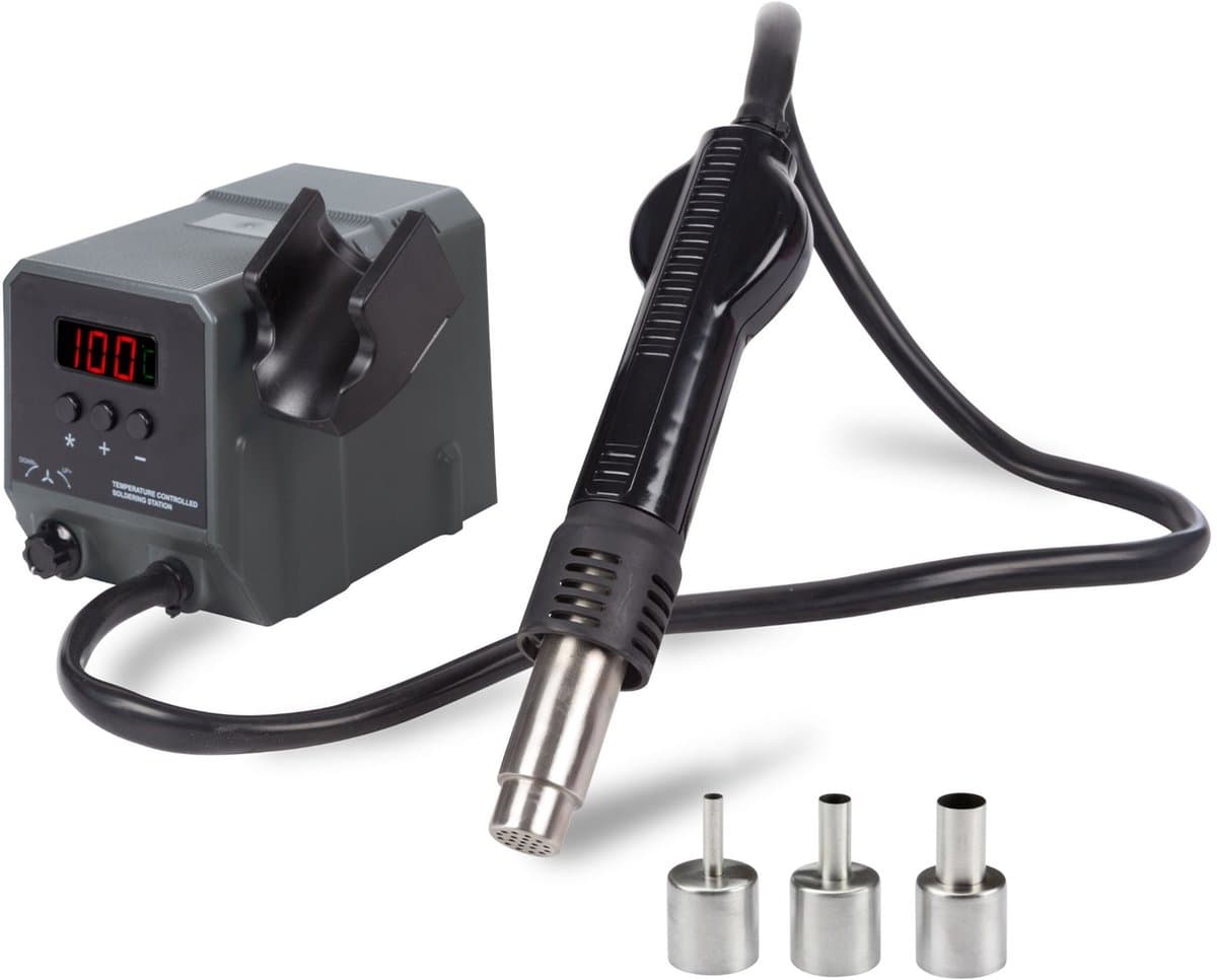 Velleman Soldeerstation, voor SMD-componenten, multifunctioneel, 300 W, temperatuurbereik 100-500 °C, grijs