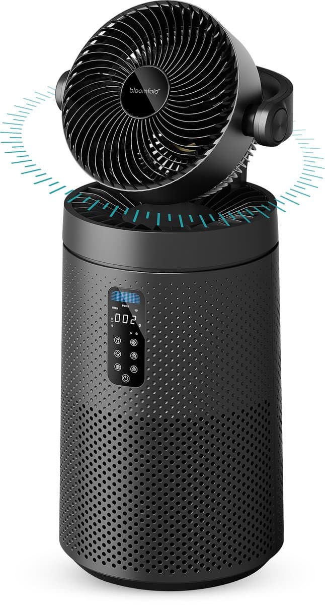 Bloomfold Luchtreiniger en Ventilator Cyclone – H13 HEPA & UVC-licht – 400 m³/h CADR – Air Purifier - Medische Filtratieklasse tegen Pollen & Fijnstof
