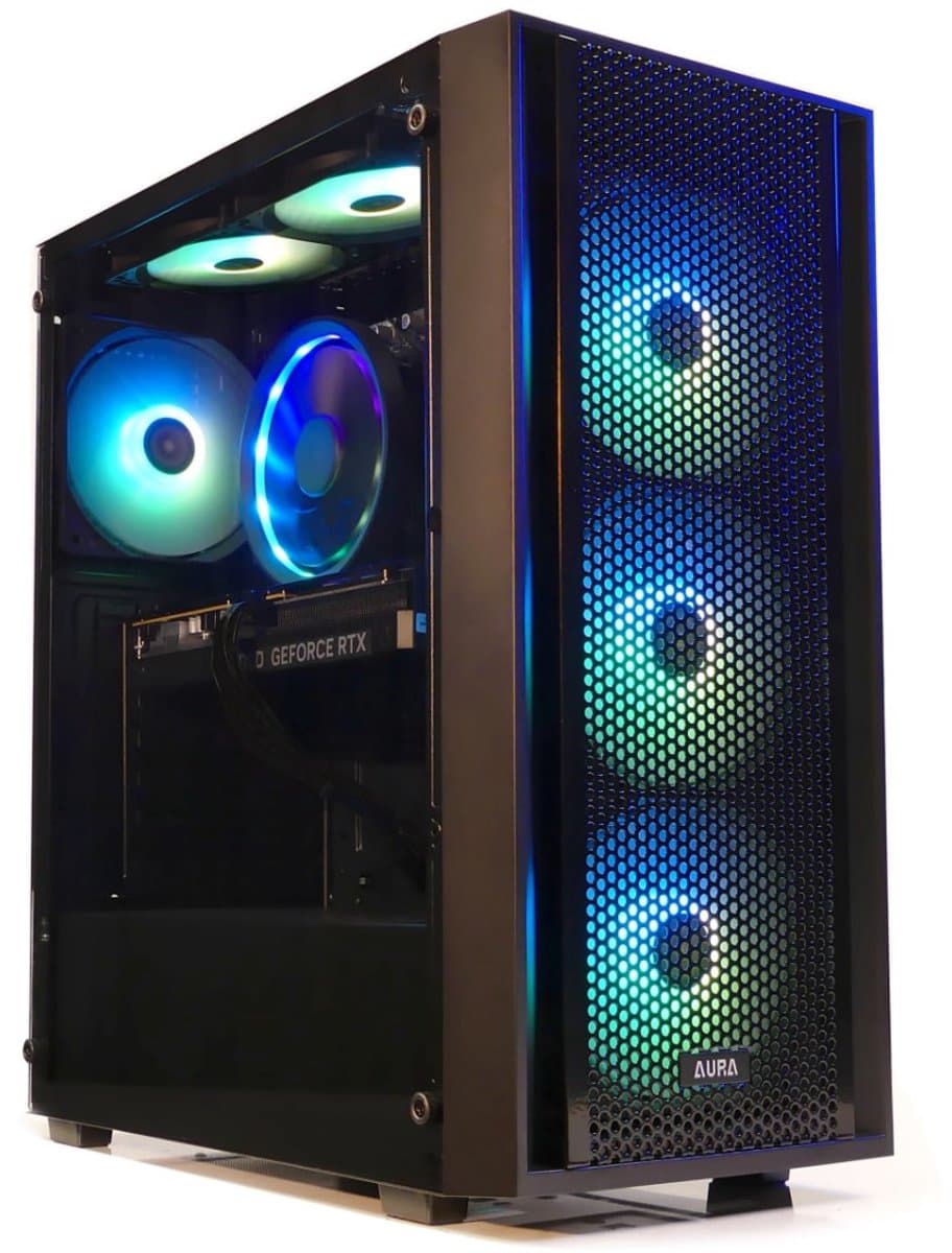 Intel Gaming PC - Game Computer met Nvidia GeForce RTX 3050 Videokaart (Geschikt voor Fortnite, Minecraft en Roblox op Hoge Settings)|500GB M.2 SSD|16GB RAM|WiFi 6 en Bluetooth 5|Aura GC2 ELITE