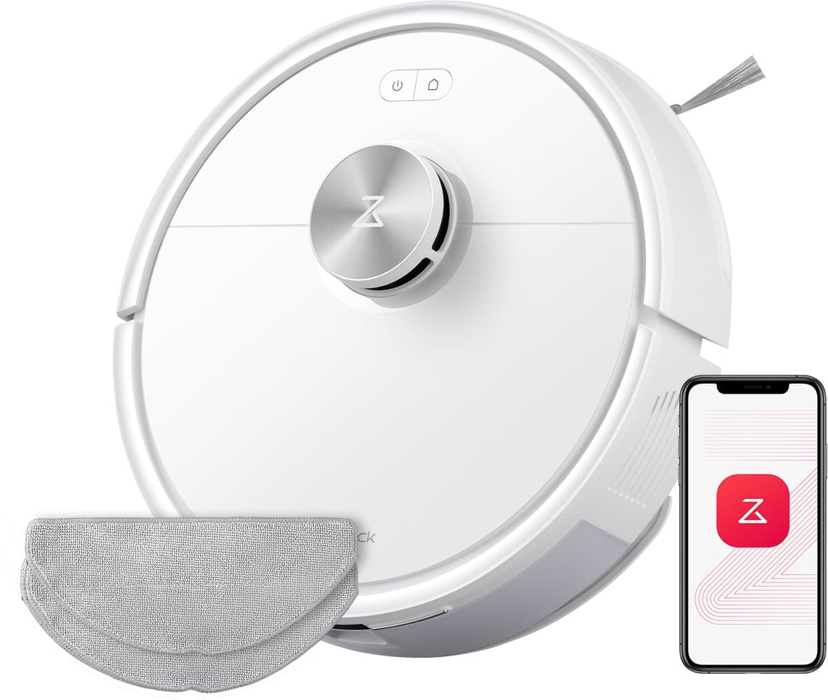 Roborock Q7 M5 Set–Robotstofzuiger met dweilfunctie–10000 Pa sterke zuigkracht–Dubbel antiklitsysteem– 150 min gebruiksduur– LiDAR-navigatie–Stofzuigerrobot voor tapijt– Dierenharen–Wit–Q5 PRO Upgrade–2 Dweilen