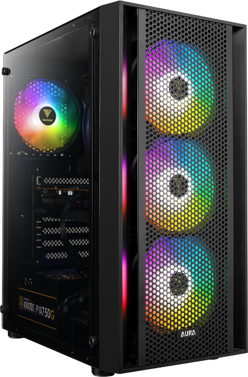 AMD Ryzen 7 8700G 8-Core Gen8 AM5 RGB Game Computer / Gaming PC - AMD Radeon 780M - 16GB DDR5 RAM - 500GB M.2 SSD - Windows 11 PRO - WiFi - Gamdias Aura GC2