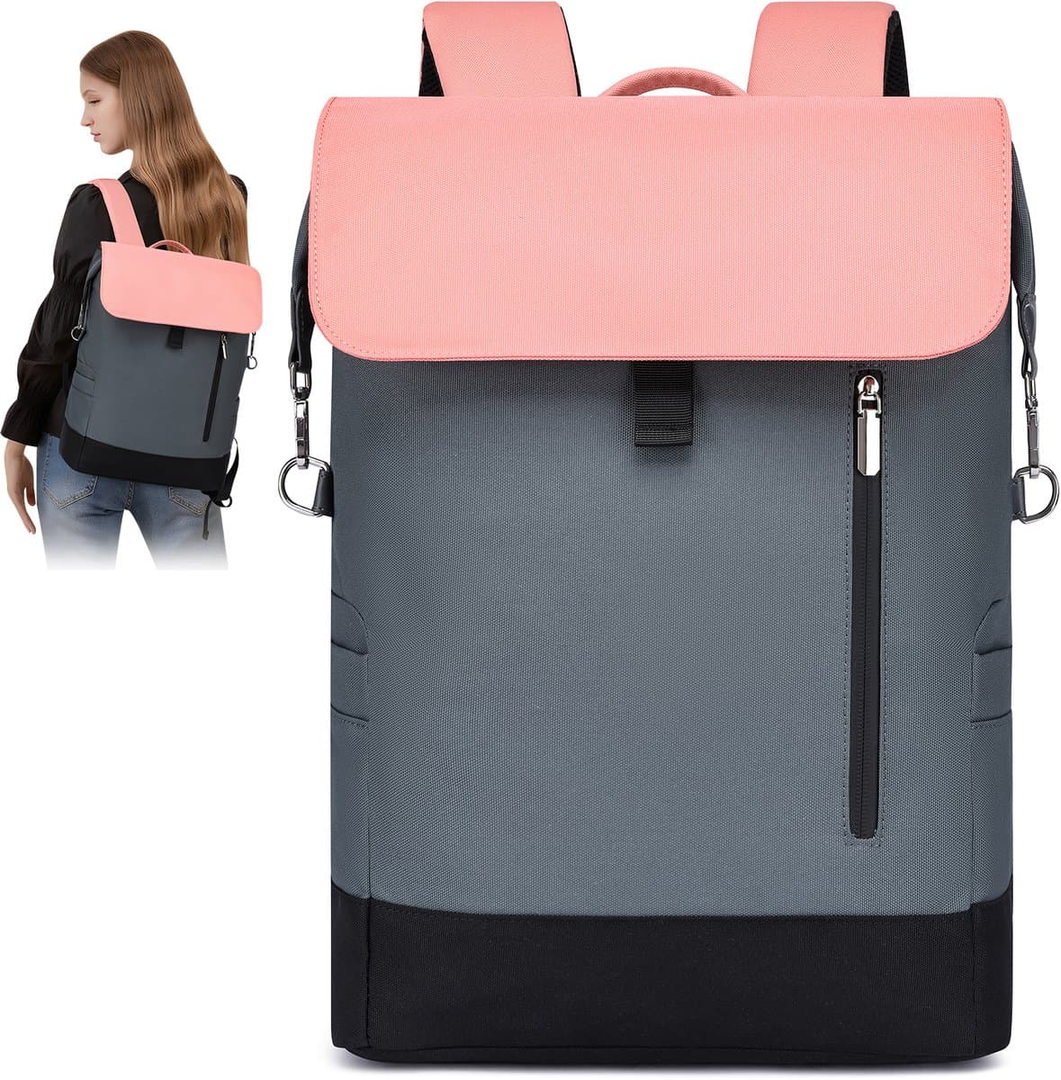 MODFU Dames Laptop Rugzak & Backpack – Lichtgewicht – Anti-diefstalontwerp met Borstband – Comfortabel voor Werk, School & Outdoor – Polyester & Nylon