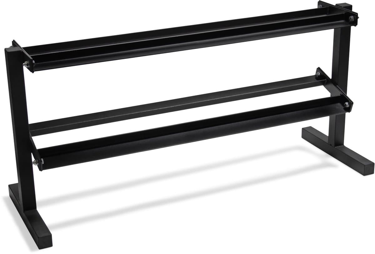 VirtuFit Pro Halterrek - 2 laags - Weight Rack - Stalen Gewichten Rek - Dumbbell Houder - Fitness & CrossFit - Krachttraining - Zwart - Tot 300 kg Belastbaar - Geschikt voor Ronde en Hexa Dumbbells