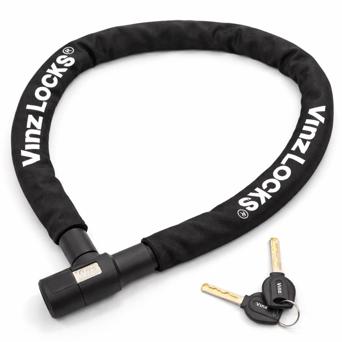 VINZ Ventoux Kettingslot - Fietsslot - Licht Gewicht 650 gram - Gehard Stalen Schakels - Easyclick - 90cm