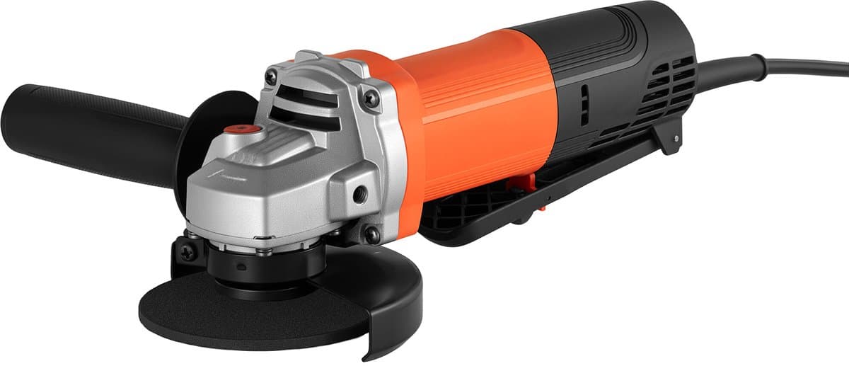 4,5 inch elektrische haakse slijper, 4,5 A snel elektrisch gereedschap, 12.000 tpm slijpmachine met snoer en verstelbare stofkap voor het snijden, slijpen en verwijderen van roest van metaal (schijf niet inbegrepen)