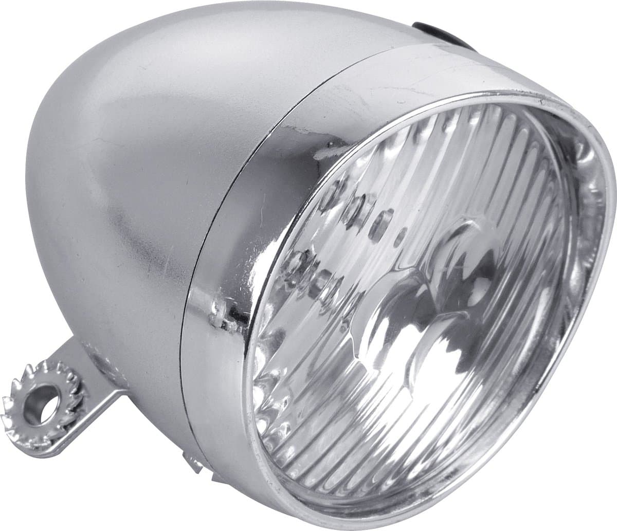 Dresco Fietskoplamp - Voorlamp Fiets Classic - 3 LEDs - Chroom