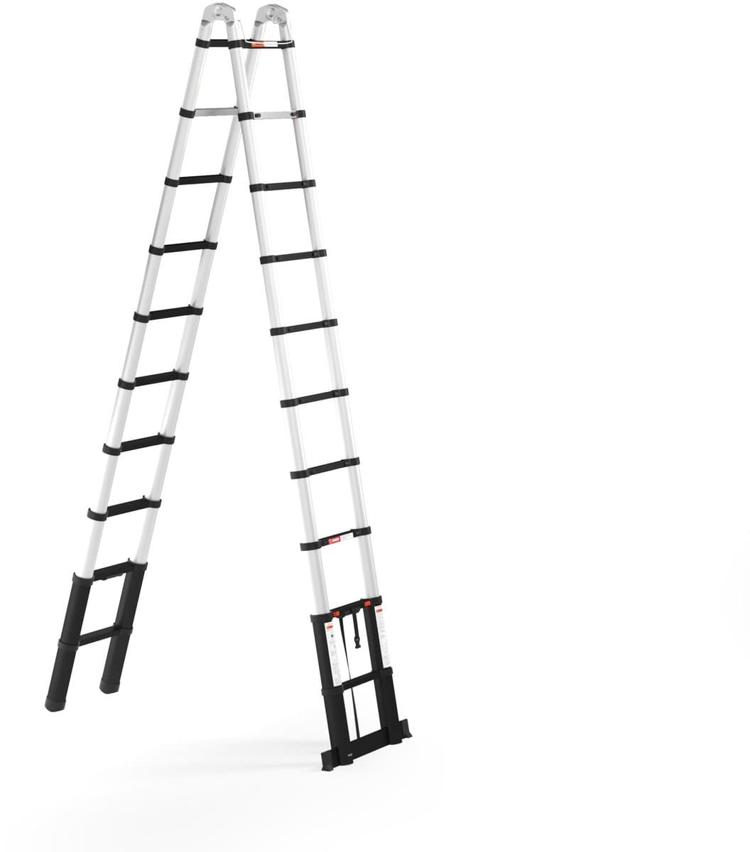 RMBO Multifunctionele Telescopische Ladder 6,2 m- Telescoopladder - 6,2m lang, Compact en Draagbaar met Soft Closing Systeem - Geschikt voor Particulier en Professioneel Gebruik - Telescopische Vouwladder- Max. Belasting 150 kg, EN 131.6