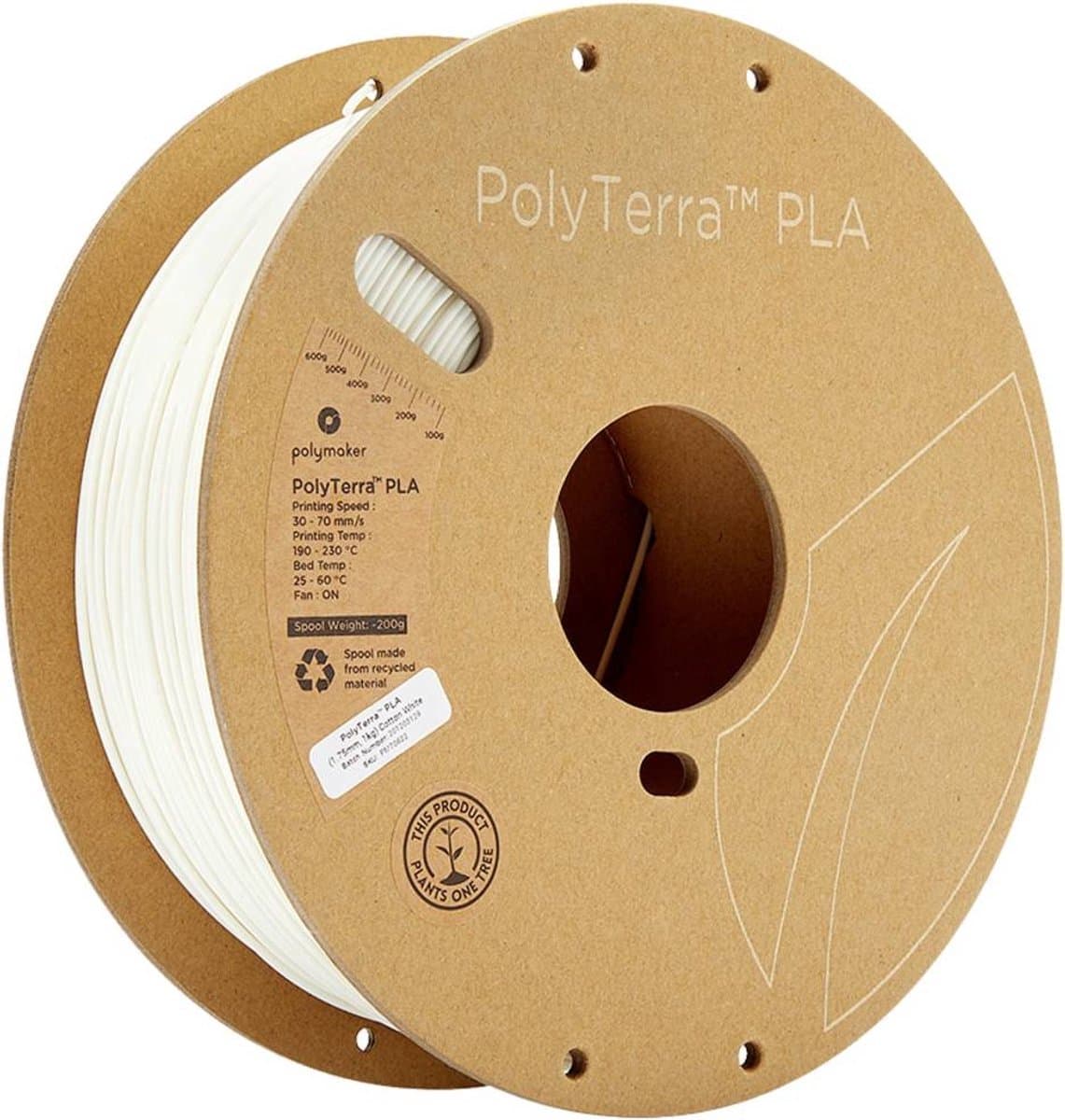 Polymaker PolyTerra PLA Wit (Katoen)
