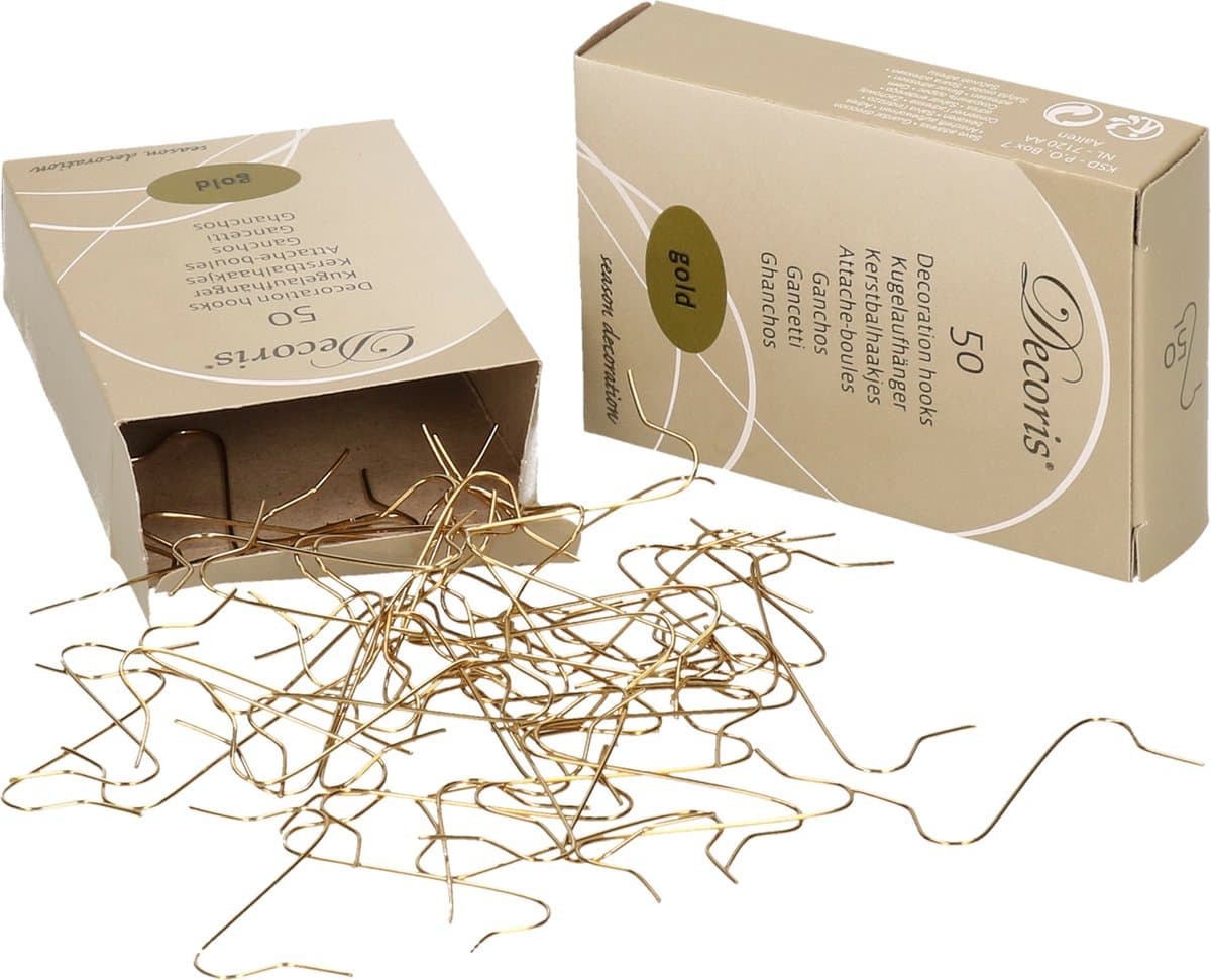 Deocris - 100x Gouden kerstballen ophang haakjes - Kerstballenhaakjes