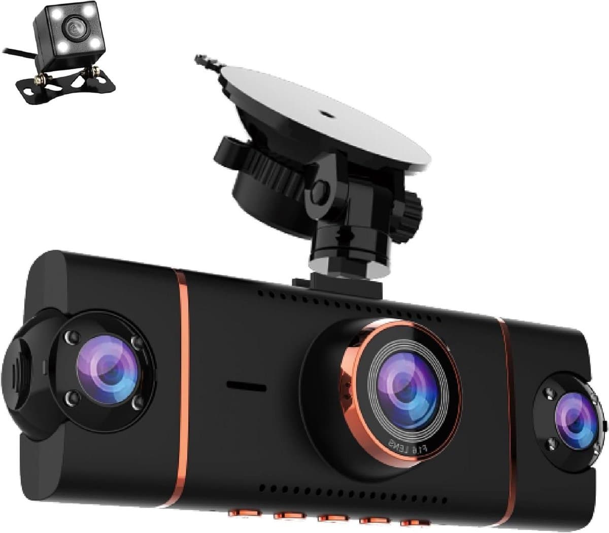 Dashcam 4 Kanaals - Auto Camera - Veilig Rijden - 360 Graden Zicht - 32GB Geheugen - Zwart