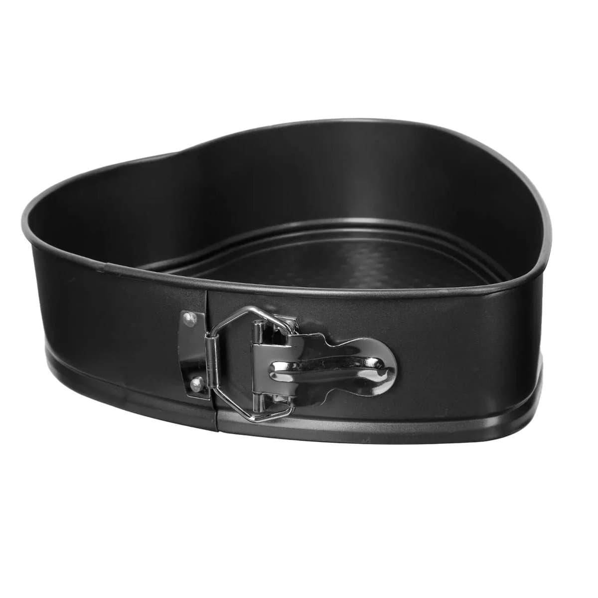 5five Taarten bakvorm/springvorm - metaal - zwart - 24 cm - hartvorm - taarten bakken