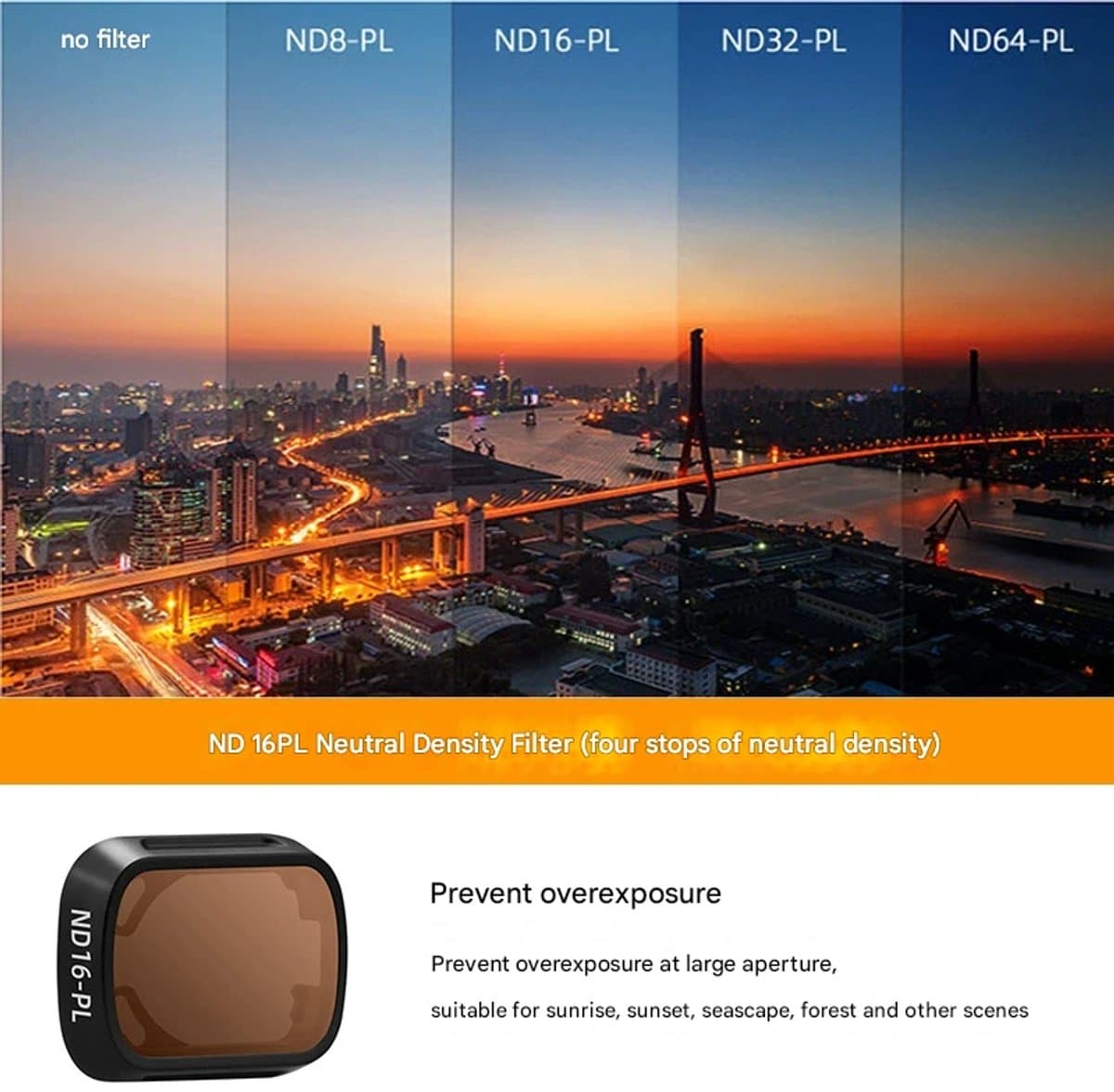 Geschikt voor dji MINI 3PRO MINI3 filter UV bescherming spiegel CPL polarisator ND reductor accessoires,1 stuk, filter nd16-pl