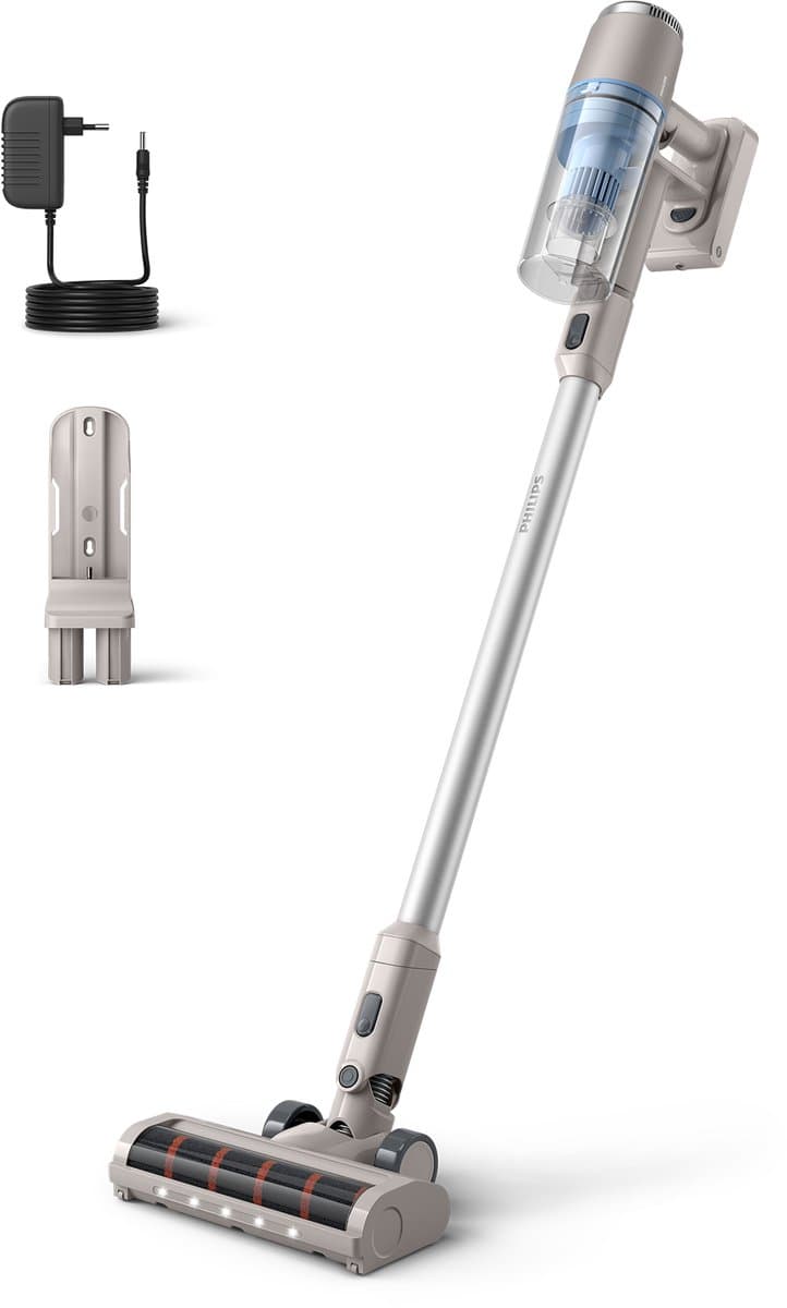 Philips Steelstofzuiger Draadloos XC2011/01 - Zuigmond met LED verlichting - Zonder Zak - Incl Handstofzuigerfunctie - Alle Vloertypen - Lichtgewicht