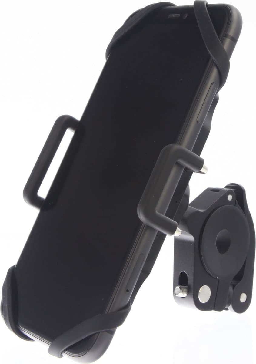 Telefoonhouder voor Scooter - Motor - MANOS LIBRES - MODEL E Pro- Spiegel Bevestiging - Universeel - Zwart - Piaggio - Vespa - Zip