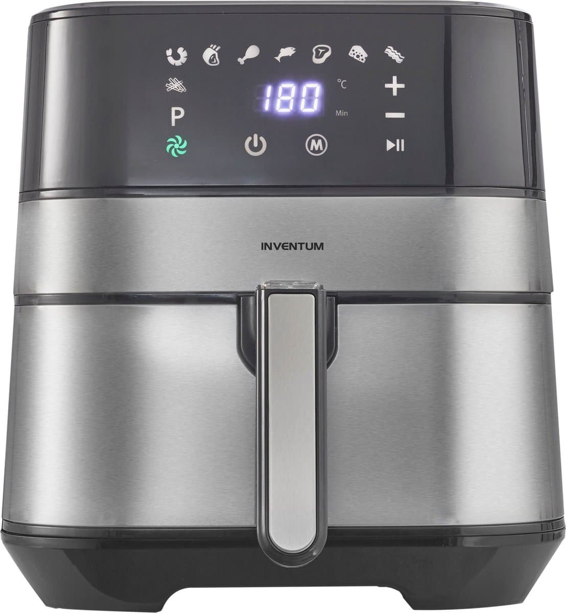 Inventum GF500HLD Airfryer XL - 5L - 8 programma's - 80-200 °C - Tot 5 personen - Zilver/Zwart