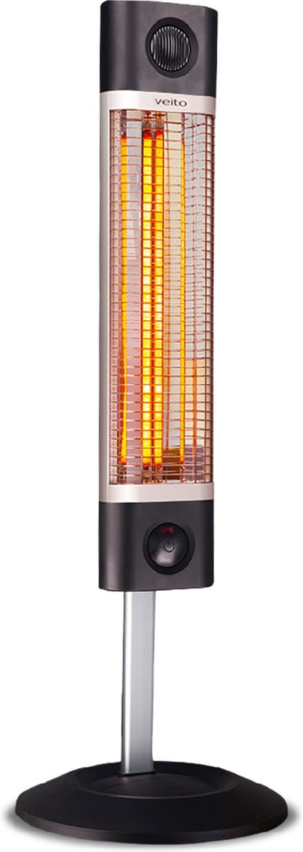 Veito CH1800RE - Zwart - Energiezuinige hoge capaciteit Carbon Infrarood Verwarming - Elektrische Kachel - Heater - Terrasverwarming - Elektrisch - Staand - In hoogte verstelbaar - 3 warmtestanden regelbaar - incl. afstandbediening - 1700W