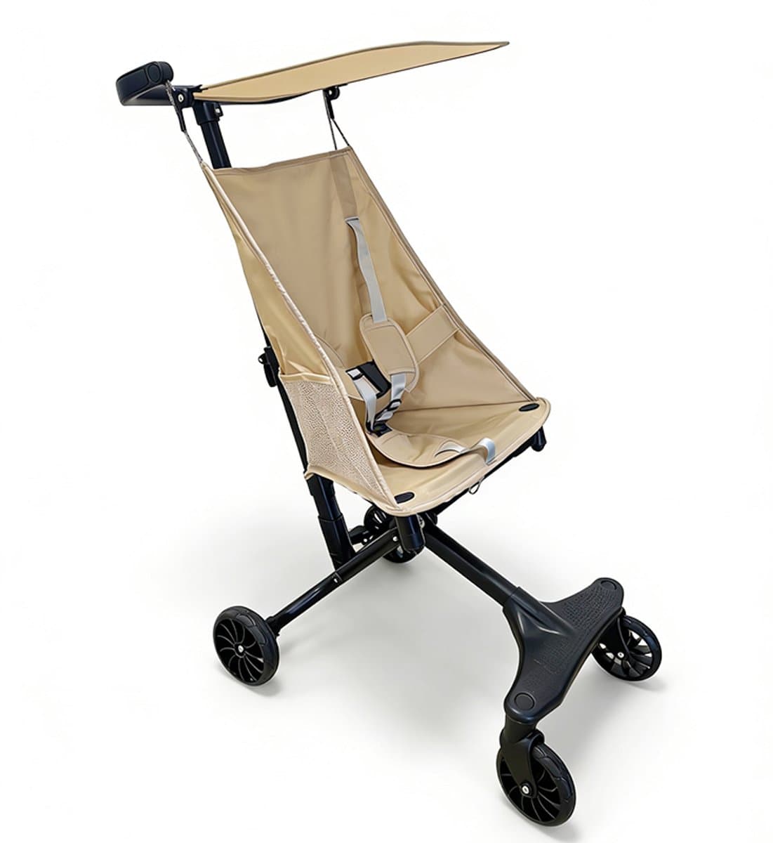 Lichtgewicht Buggy & Reisbuggy - Compact inklapbaar Kinderwagen - Opvouwbaar Wandelwagen - Tot 22 kg Draagkracht - Stabiel 4-Wiel Design & Anti-Schok - Ideaal voor Camping & Auto - Oersterk Aluminium Frame - Voor kinderen van 1、2、3、4、5、6 jaar - Beige