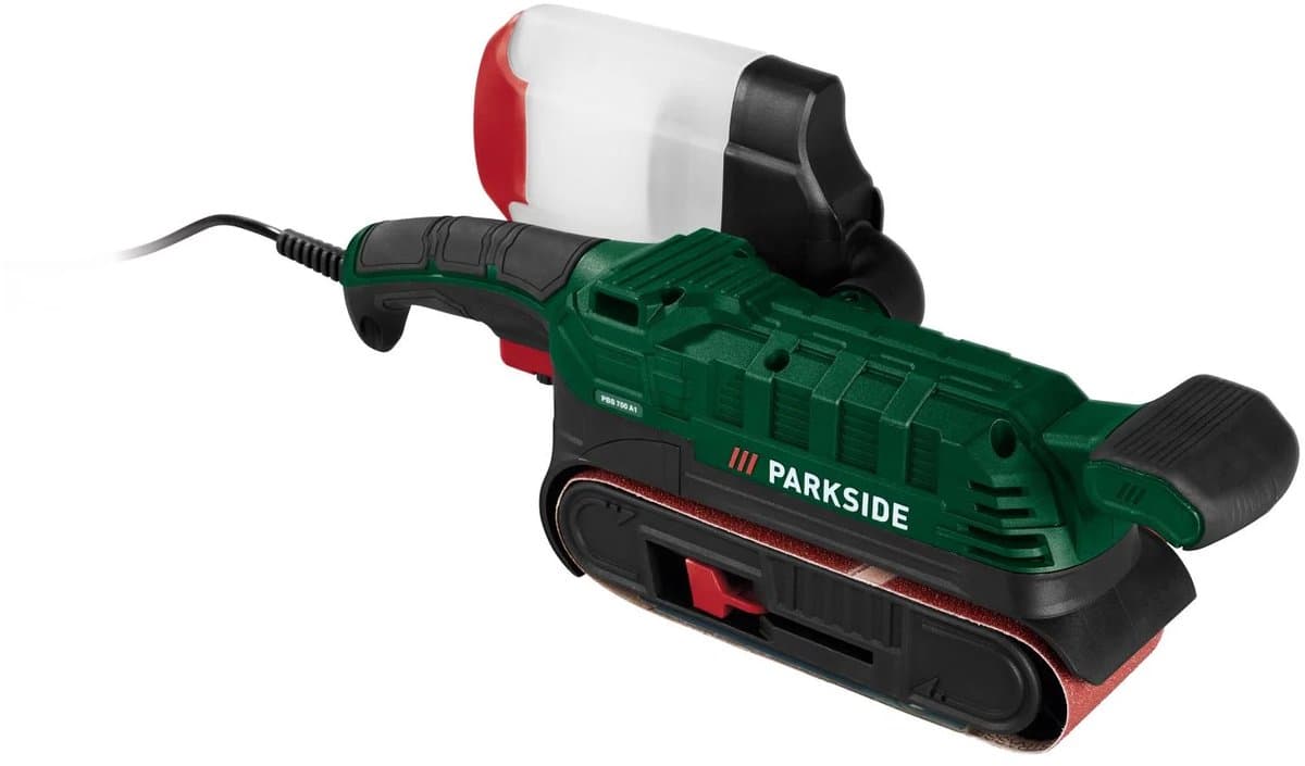 PARKSIDE® Bandschuurmachine 750 W - Met geïntegreerde afzuigfunctie - Snelheid: 200-350 m/min - Schuurband: 7,5 x 53,3 cm - Schuur hout, metaal, kunststof en meer eenvoudig en nauwkeurig met deze veelzijdige bandschuurmachine
