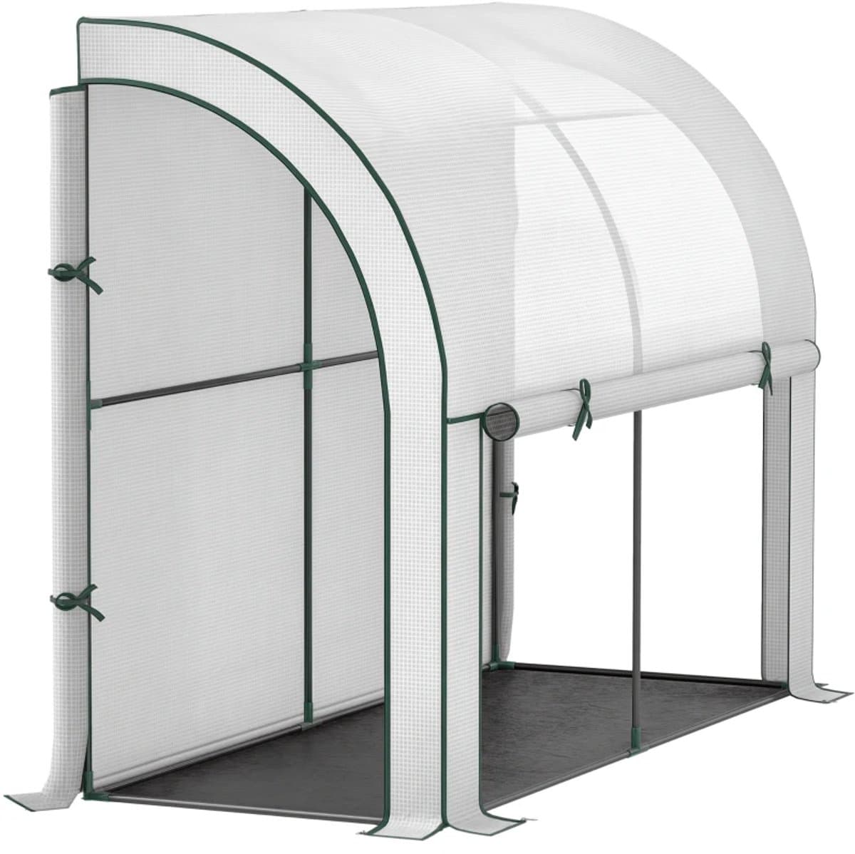 Kas met Roldeur - Wandkas - Toegankelijke Plantenkas - Tuinkas - Foliekas - Broeikas - Koude Bak - Kweekkas - Tomatenkas - Groentekas - Plantenkas - voor Groenten, Bloemen, Planten - 200 x 80 x 157 cm - Wit