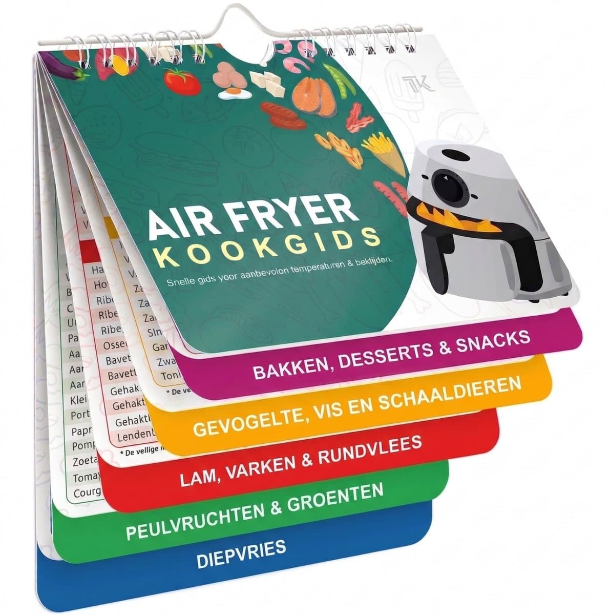 Airfryer Kookgids - Baktijden en Temperaturen - Meer dan 120 etenswaren - Airfryer Kookboek Nederlandstalig - Airfryer accessoires