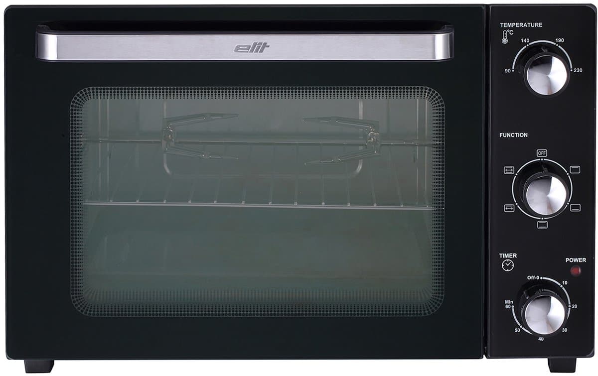 Elit optiOne elektrische mini oven 35L- 1500W- vrijstaande elektrische oven- met timer en temperatuur regeling- grill, bak en toast-zwart