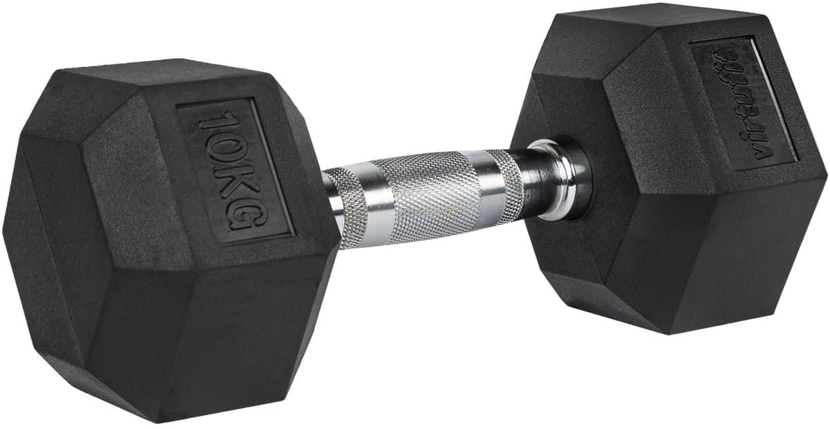 VirtuFit Hexa Dumbbell Pro - 10 kg - Hexagon Dumbbell - Duurzaam en Slijtvast - Krachttraining - Gewicht - CrossFit & Fitness - Geschikt voor Beginners en Professionals - Per Stuk Verkocht
