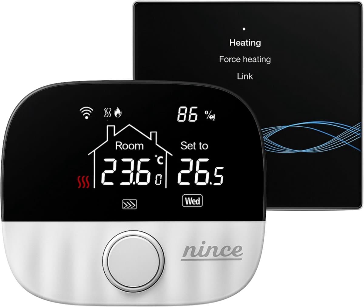 Nince Thermostaat CV ketel - Slimme Thermostaat Voor CV - Digitaal - Handmatig Programmeerbaar - Incl RF module