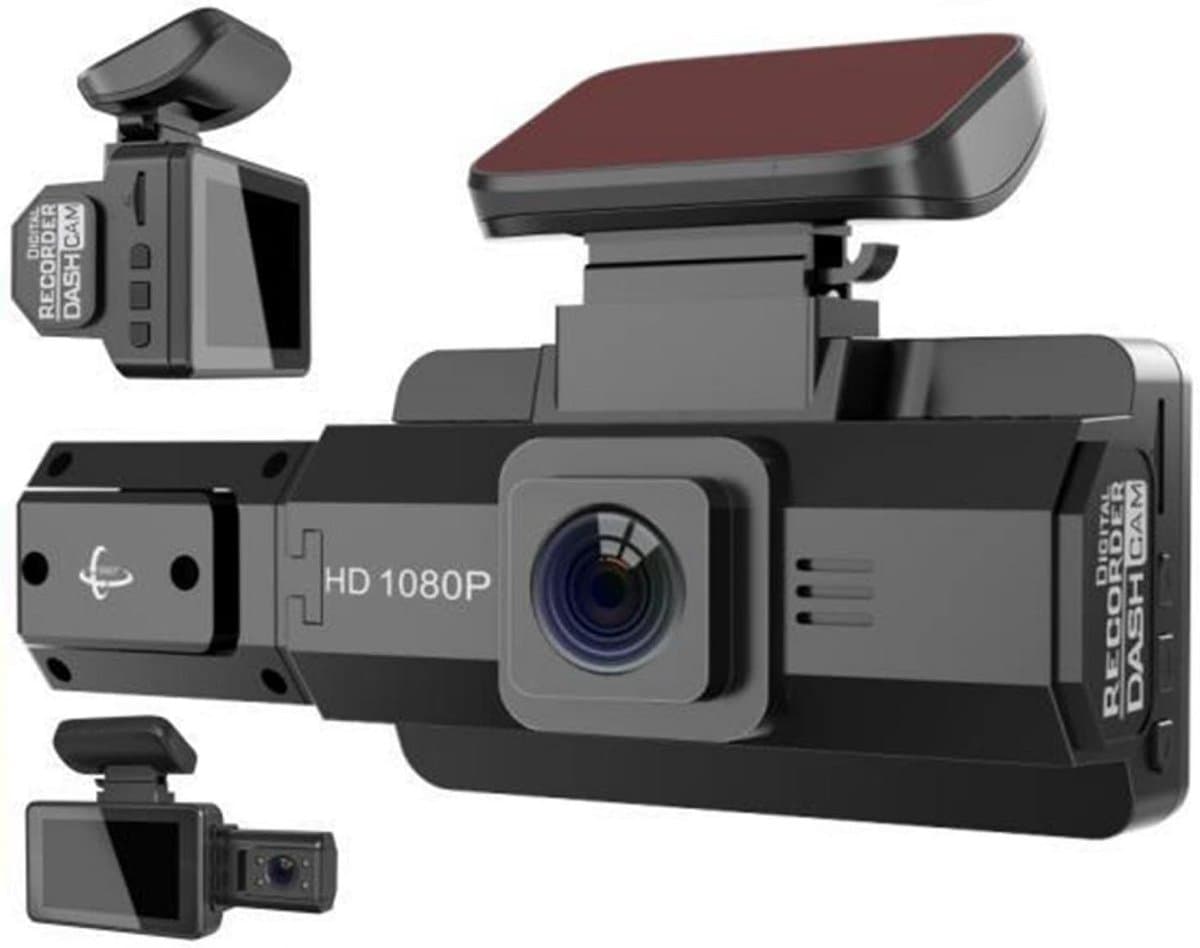 Dashcam-autocamera, voor- en achtercamera, 3 inch verborgen dashcam, 1080P HD-camera met dubbele lens voor auto-DVR, dashcam, opname