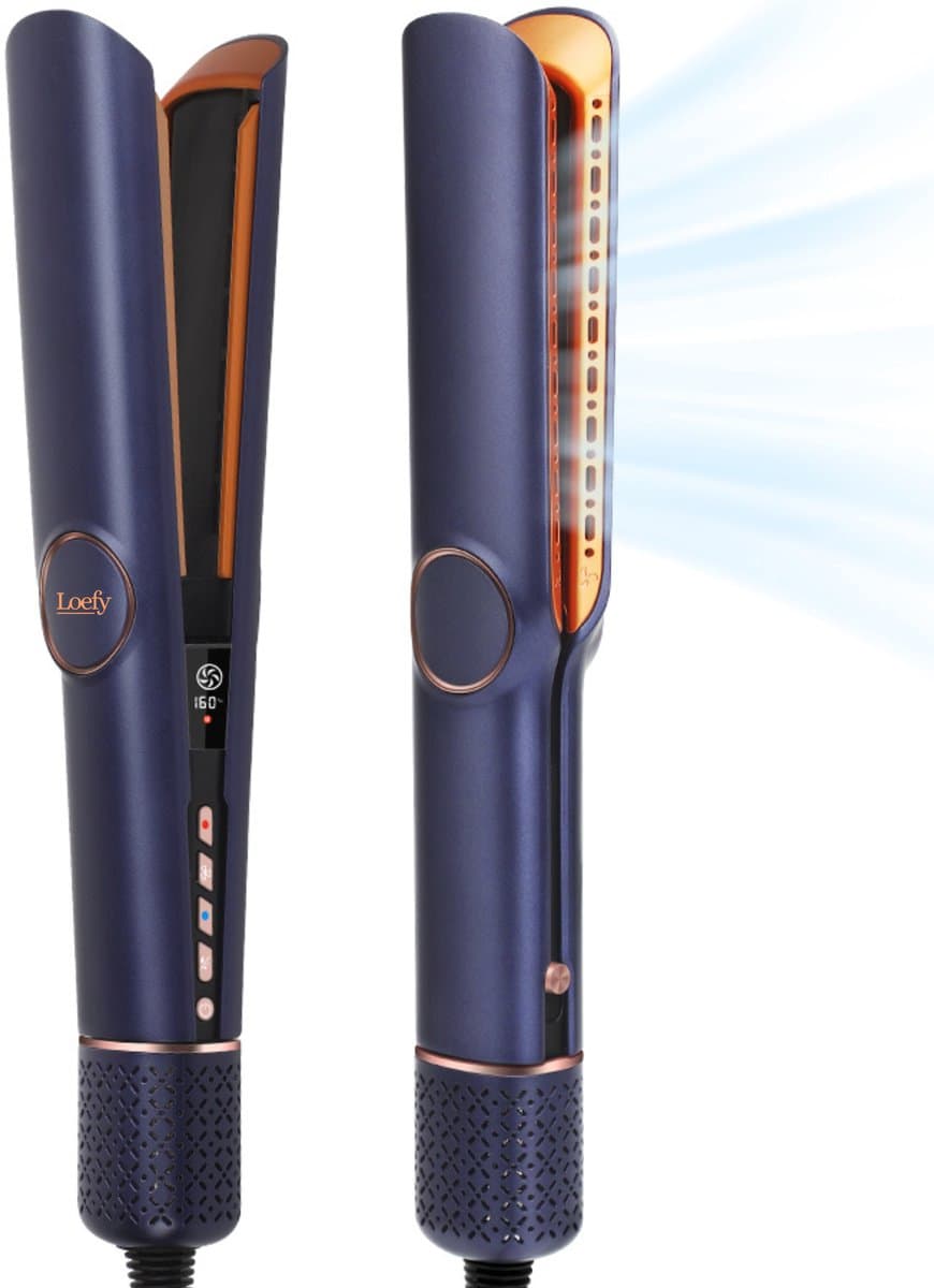 Loefy Airstraight AirBlaze Styler - 2 in 1 Stijltang met Föhn - Luchtstijltang Wet-to-Dry - Steampod alternatief - Airstrait - Airstyler - Multistyler - Haardroger - Dupe