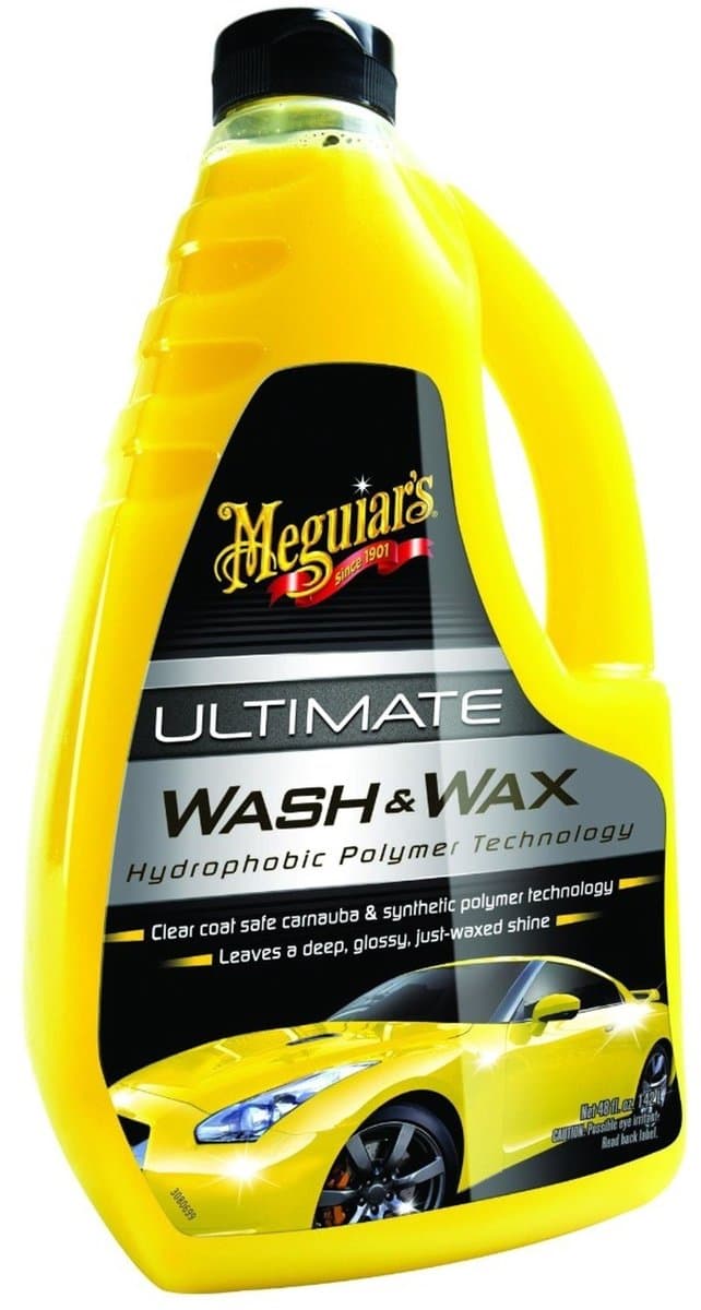 Meguiar’s Ultimate Wash & Wax 1.42 Liter – Autoshampoo met Wax – Carnauba & Synthetic Polymer Technology– Reinigt & Beschermt Lak