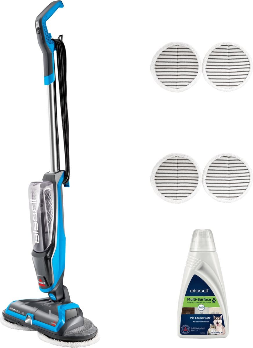 BISSELL SpinWave Elektrische Dweil met Snoer - Vloerreiniger voor Harde Vloeren - Sproeidweil met Roterende Pads - Gebruiksvriendelijke Dweilvloerreiniger - Dweilapparaat - Mop voor Harde & Houten Vloeren - Wendbaar Dweilsysteem - 20522