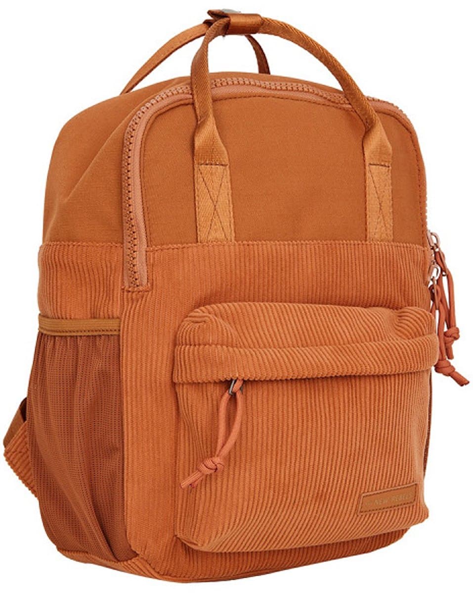 New Rebels Ribbi Juno Handel Backpack mini – Ribstof 900D Polyester 13L Lichtgewicht & Comfortabel – 23x10x31 cm – Dames & Heren Rugzak Coffee Brown