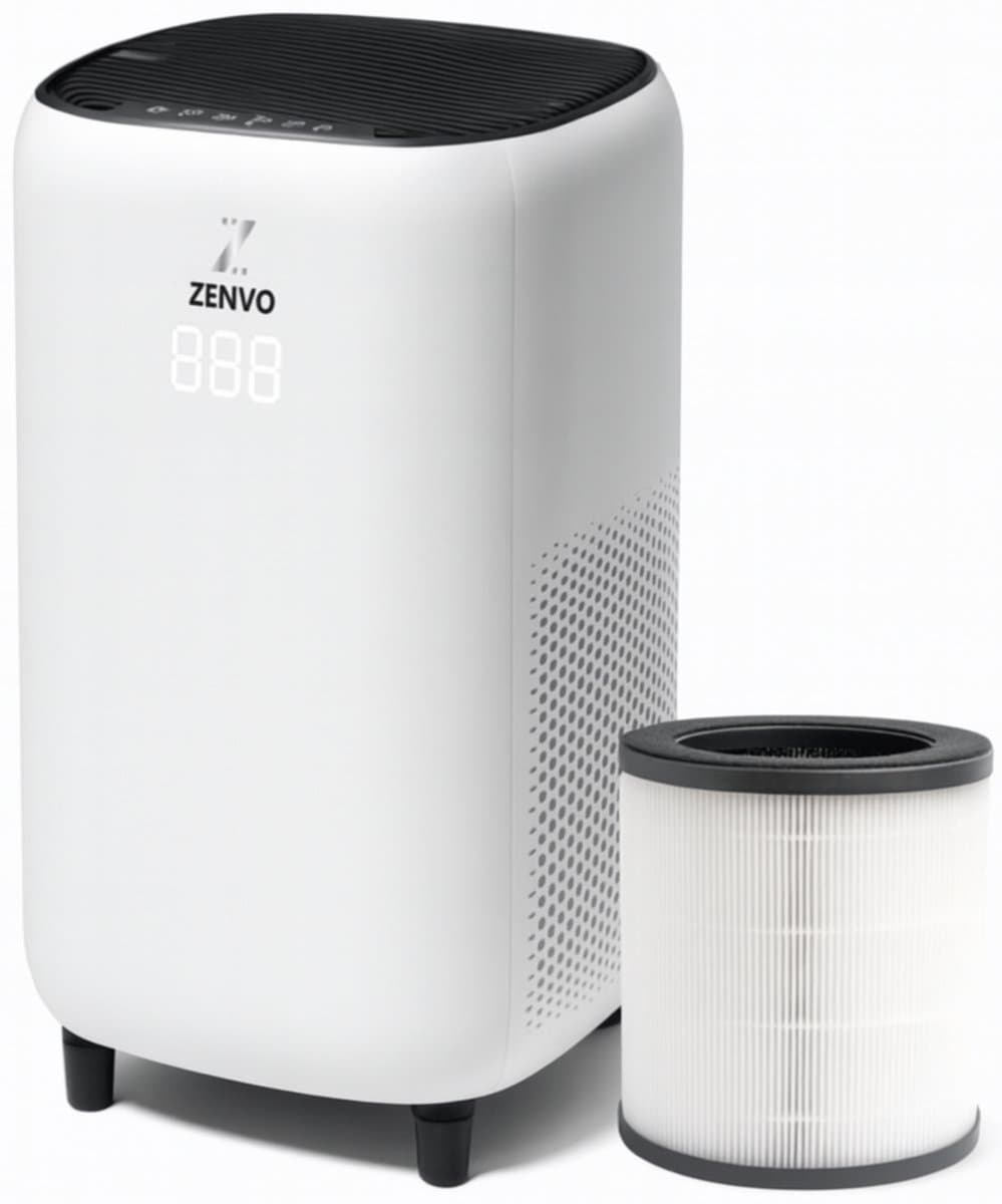 Zenvo Luchtreiniger- 360 m3/u - Werkt tegen huisstofmijt, hooikoorts, allergie, stof - Met HEPA 13 Filter - Air Purifier - Clean Air