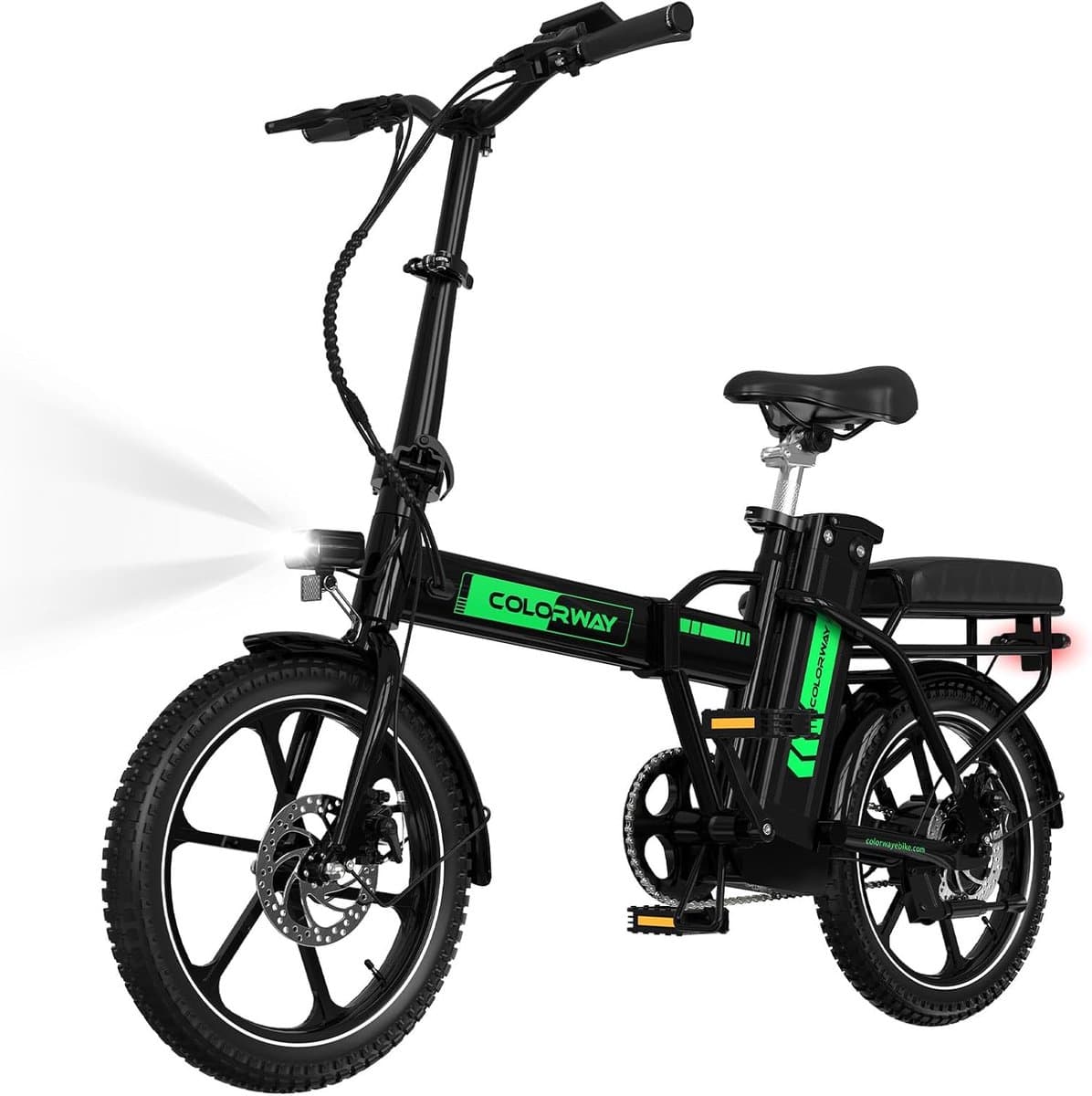 Colorway Elektrische Fiets BK5S - 16 Inch City Commuter EBike met Afneembare 36V 12Ah Lithium Batterij - Opvouwbaar E-Bike met 250W Motor - IP54 Waterproof