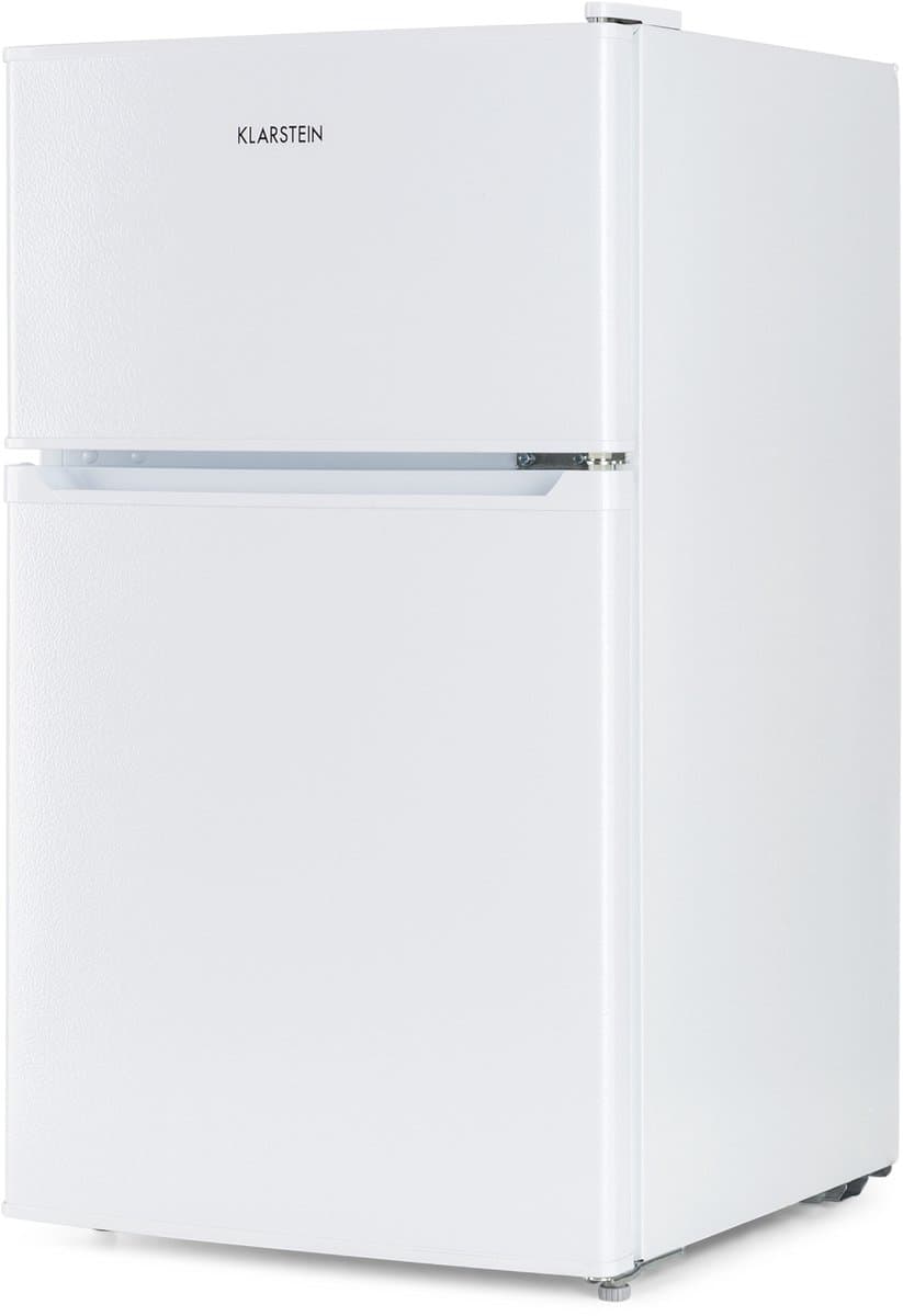 Klarstein Koelkast Big Daddy - met vriesvak, koel-vriescombinatie, stille koelkast, LED, 87 liter: 61 liter koelgedeelte en 26 liter vriesgedeelte, wit - Vrijstaand - Compact - Mini Fridge - Compact Koelkast - Kleine Koelkast