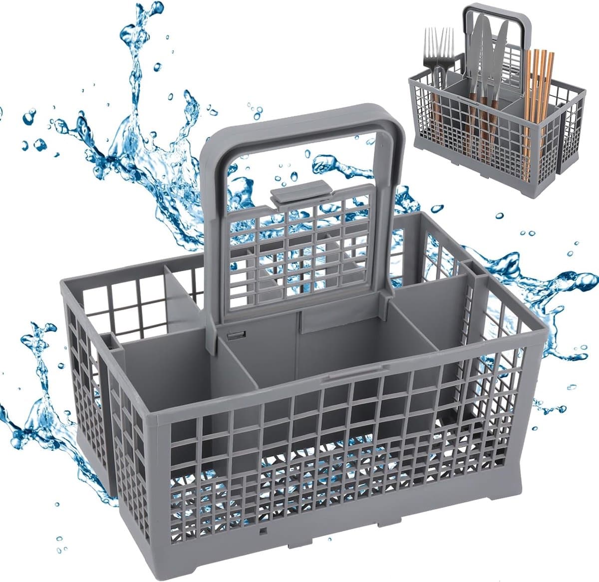 Bestekmand Vaatwasser - Universeel Bestekkorf - Bestekmand voor vaatwasser - Vaatwasmachine - Afwasmachine - Bestekbak - Bestekhouder - Bestekmandje Geschikt voor Whirlpool, Ariston, Bauknecht, Hotpoint, Ignis en Indesit - 240x135x125 mm