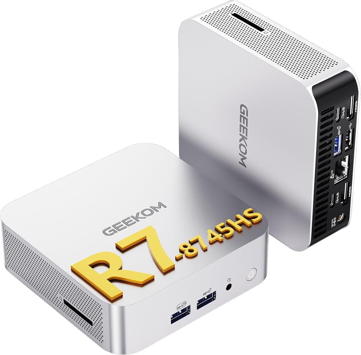 GEEKOM A8 Mini PC – AMD Ryzen 7 8745HS| 16GB DDR5 & 1TB SSD | AMD Radeon 780M | 6× USB | 8K-uitgang | Windows 11 Pro | IceBlast 2.0-koeling | Compacte desktop-PC voor thuiswerken, 8K,Mini PC met,Mini Computer,Game PC,pc voor games e