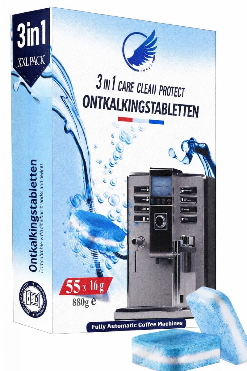 Ontkalkingstabletten koffiemachine – 55 stuks – 3in1 Universele ontkalker Jura, Siemens, Philips, Krups & meer