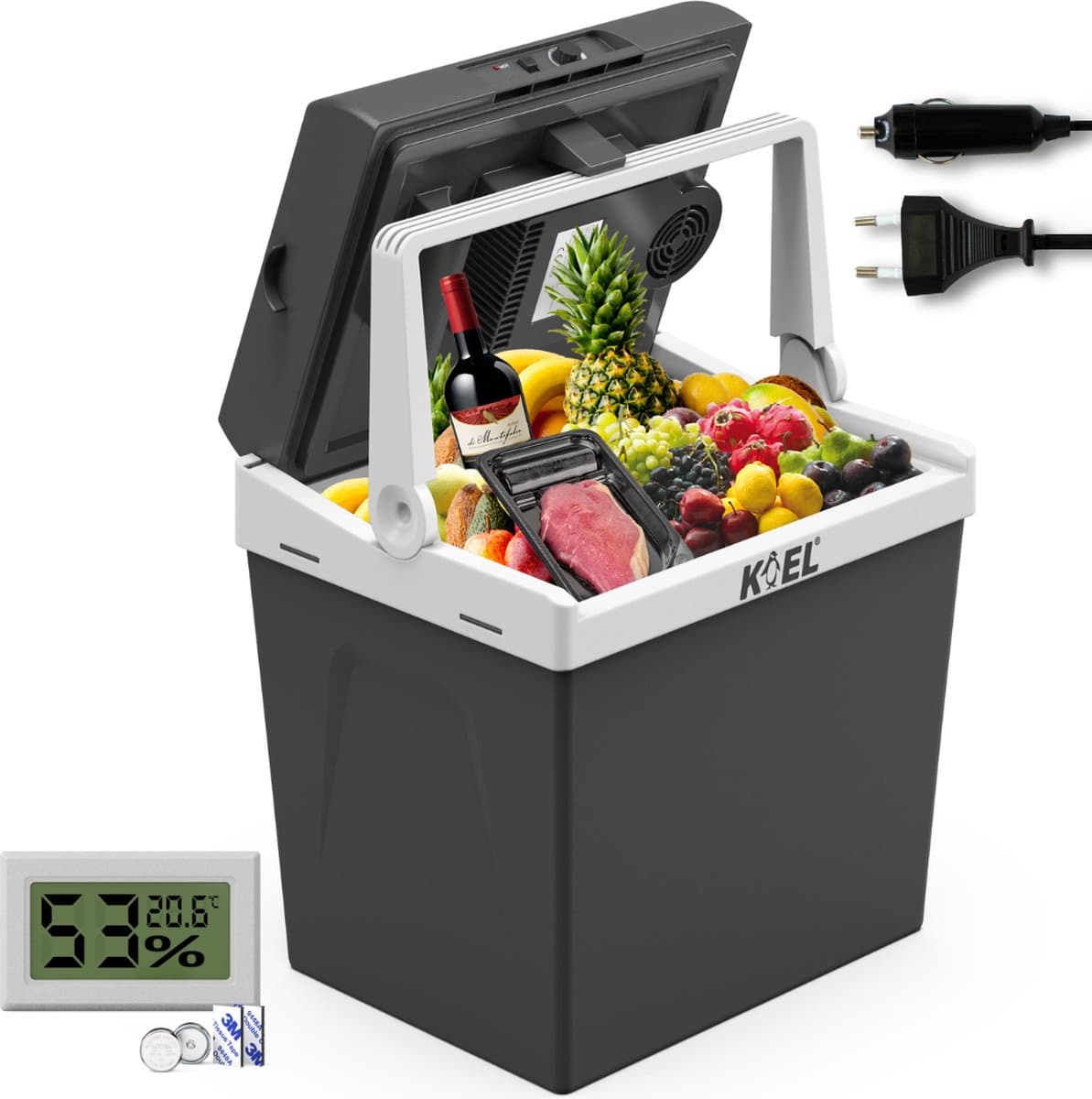 Koel Boks 25L - Koelbox Elektrisch 12V en 220V/230 Volt - Camping Koelkast voor Auto - Coolbox - Frigobox tot -19°C