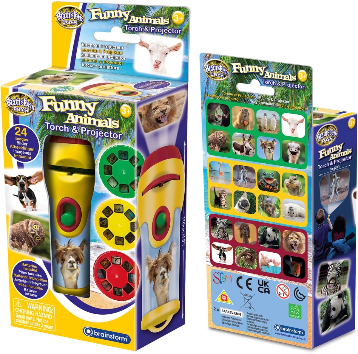 Brainstorm - Funny Animals Torch and Projector - zaklamp grappige dieren