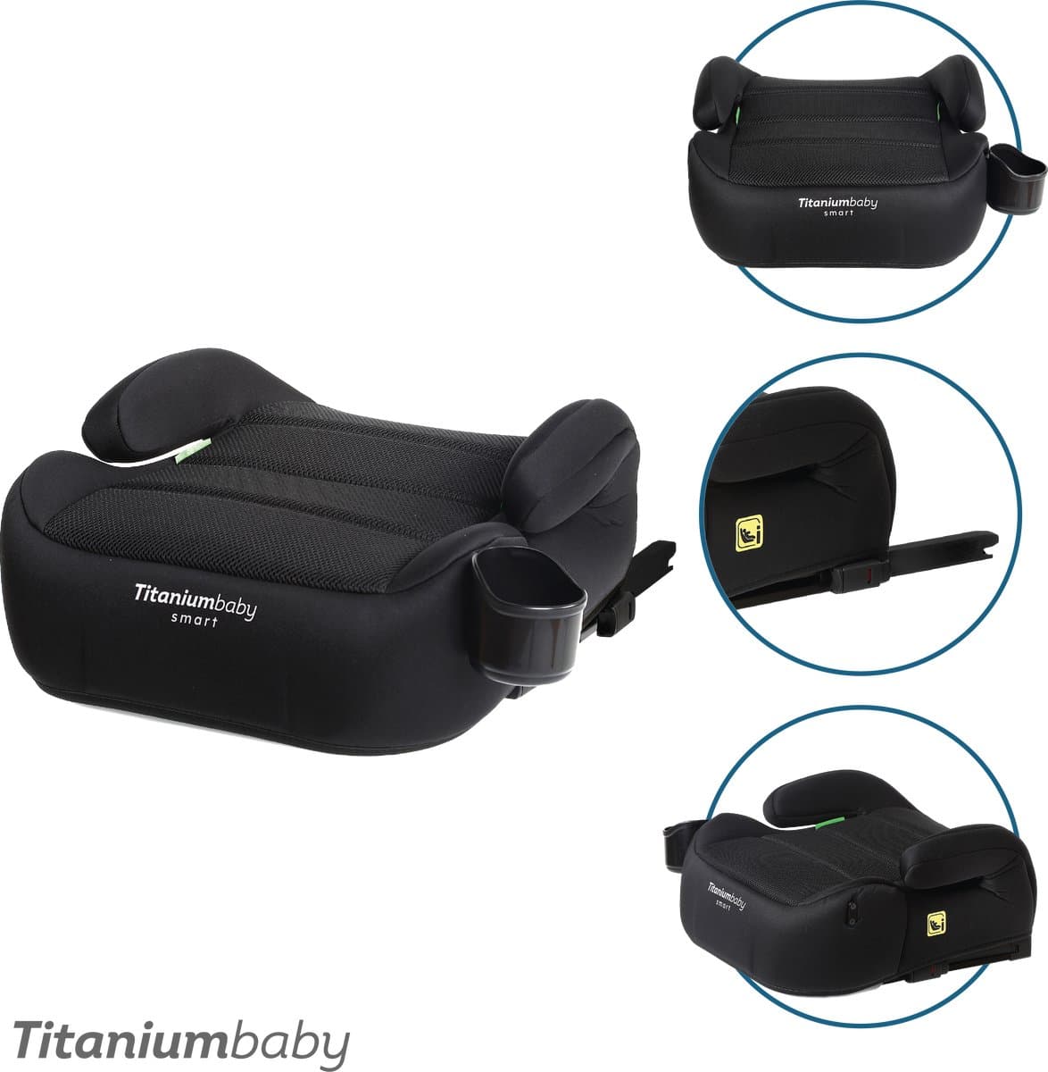 Titaniumbaby Tano i-Size - Zitverhoger - ISOFIX *nu met verstelbare isofix* - Autostoel Booster - 22-36 kg, 125-150 cm.