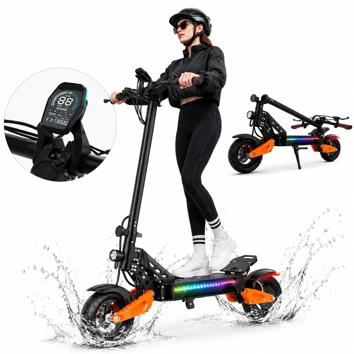 Elektrische step voor volwassenen, opvouwbare e-step voor volwassenen, 750W motor, 48V 25Ah 75 km bereik, elektrische step met zitting