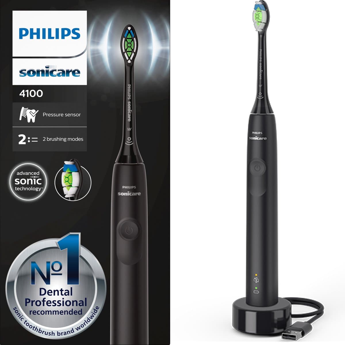 Philips Sonicare Series 4100 - Elektrische Tandenborstel - Zwart -HX3681/54