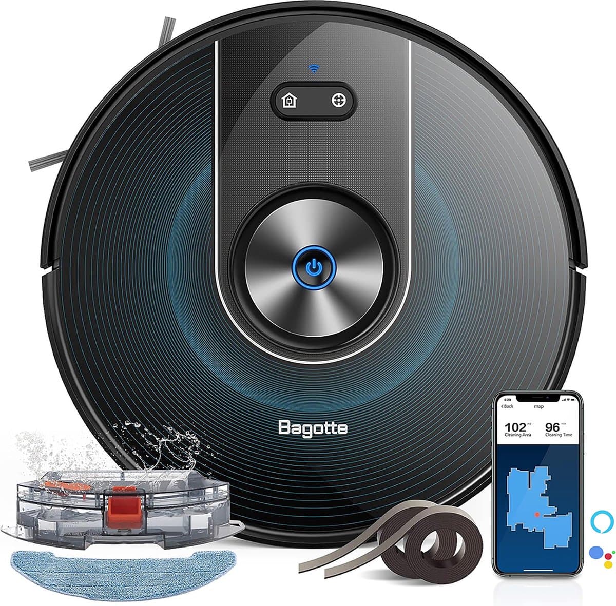 Bagotte BG800MAX Robotstofzuiger met Dweilfunctie - Met Laadstation - Dweilrobot - Inclusief Applicatie