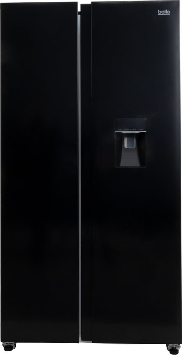 Bella BSBS-455.1WBE - Amerikaanse koelkast - Waterdispenser - Display - Zwart