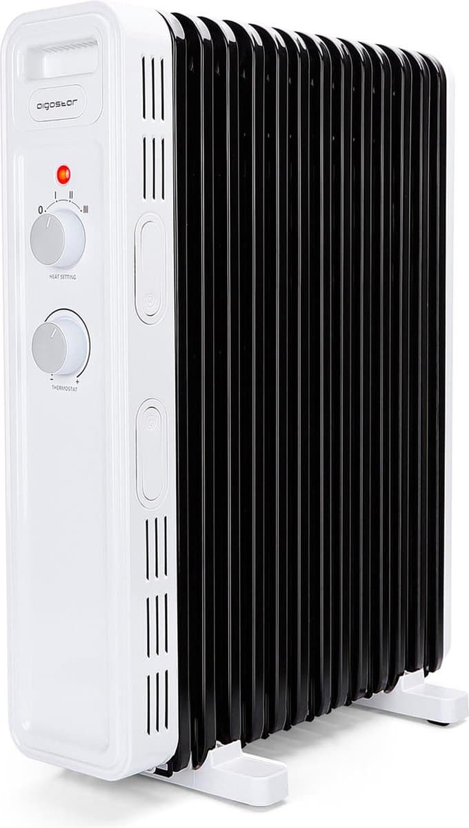 Aigostar Hubery 33ZDK - Oliegevulde radiator - Kachel - 3 Standen - Elektrische verwarming - 2500W - Wit