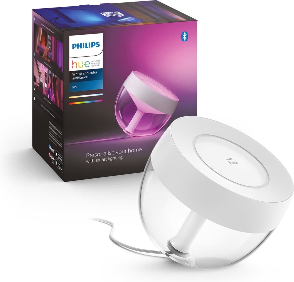 Philips Hue Iris tafellamp - wit en gekleurd licht - wit