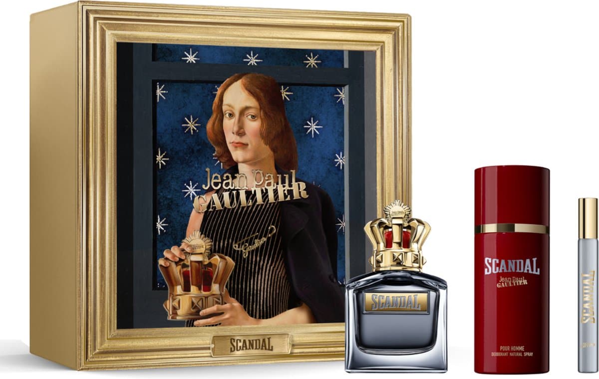 Jean Paul Gaultier Scandal Pour Homme Eau de Toilette 100ml Deodorant 150ml Travel Spray 10ml Gift Set